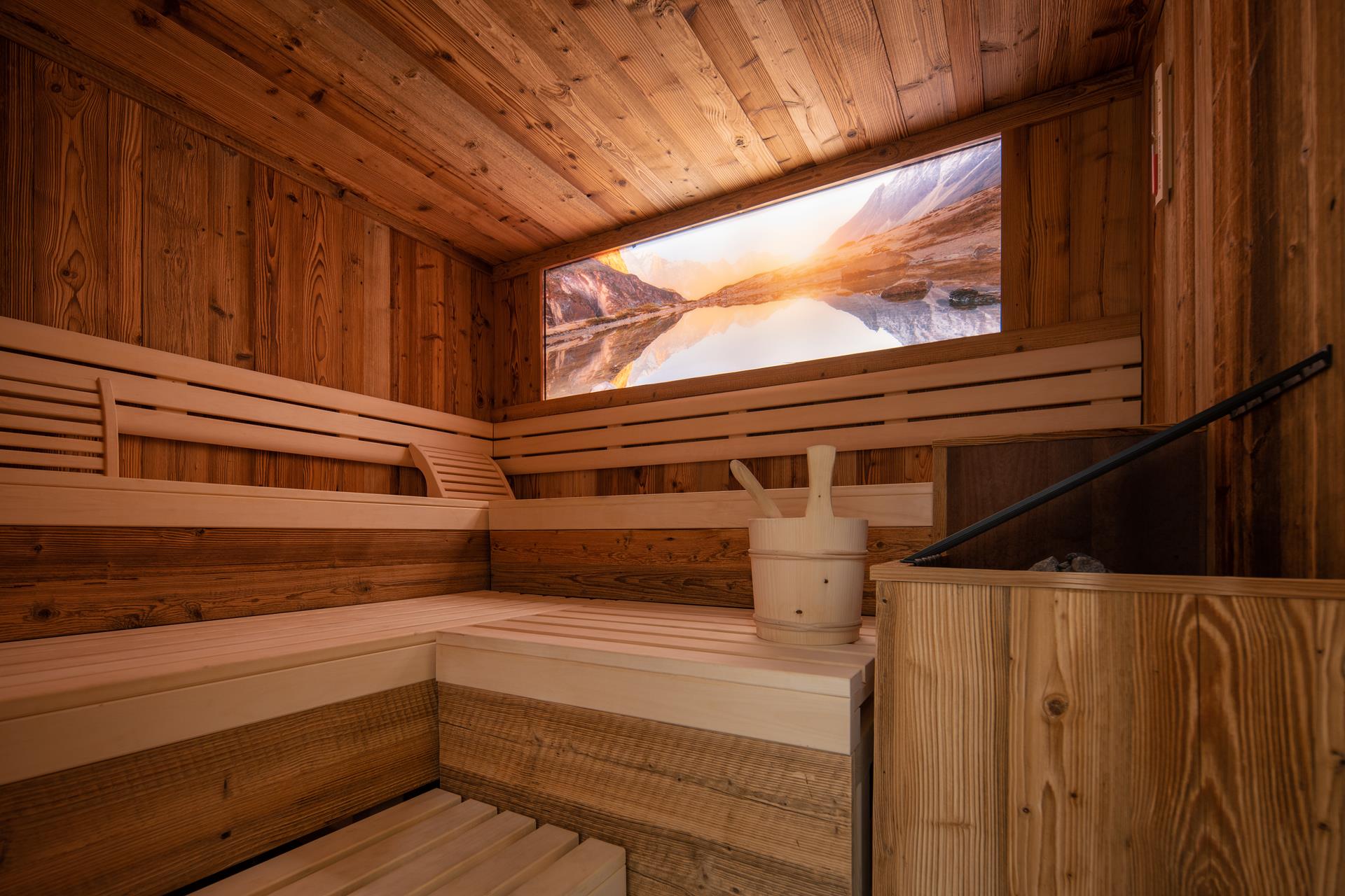 Sauna at Hotel Sonne Dobbiaco, Dolomites. Photo: hotel's website