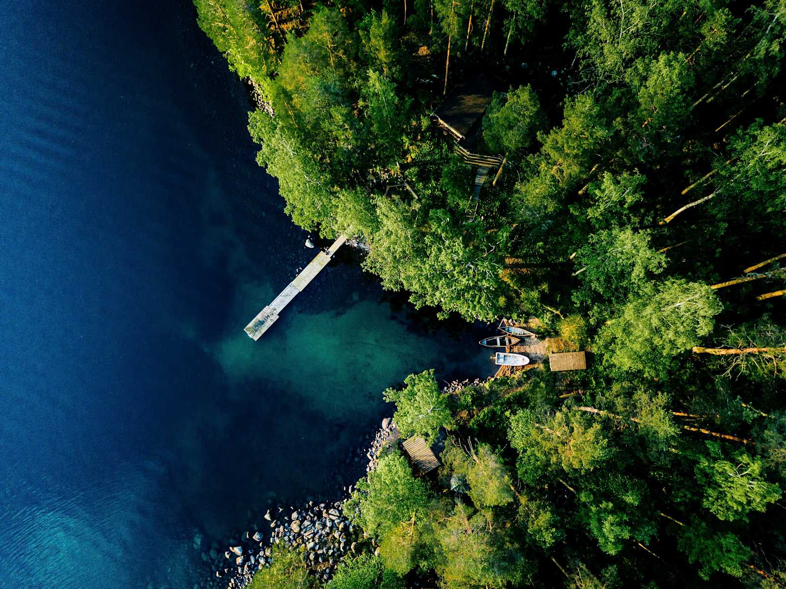 Canoe crossing open water in the archipelago