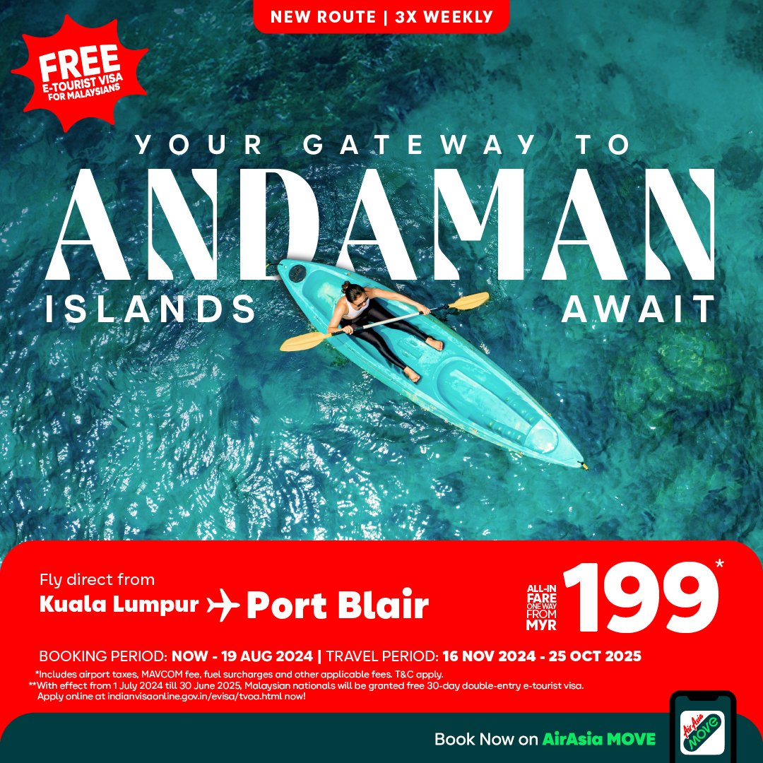 Air Asia Kuala Lumpur to Port Blair