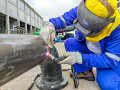 welding the steel pipe with Tungsten Inert Gas Welding process