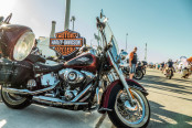 Harley Davidson motorcycle on display