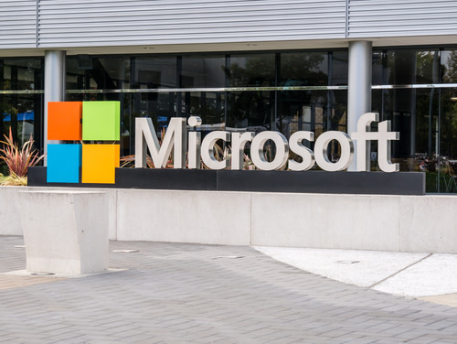 Microsoft Logo on Building