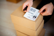 applying a shipping label