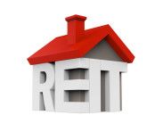 3D rendering of a house with the letters REIT
