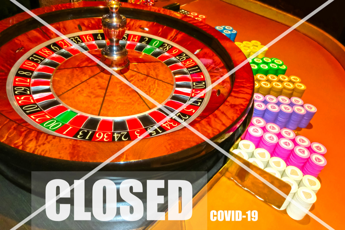Conceptual image about casino closed stop sign