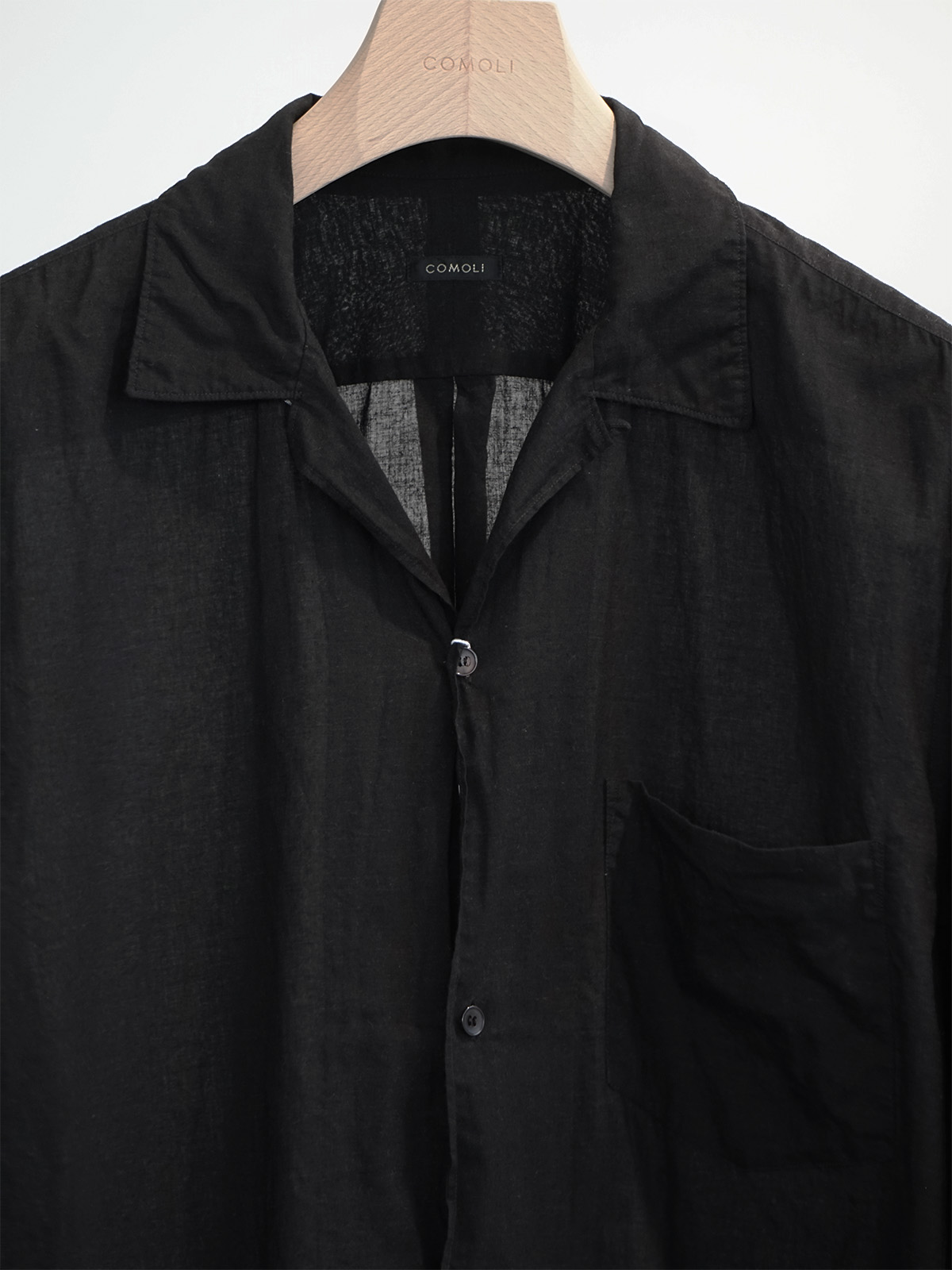トップス COMOLI KHADI OPEN COLLAR SHIRT 4 COMOLI KHADI OPEN COLLAR SHIRT 4