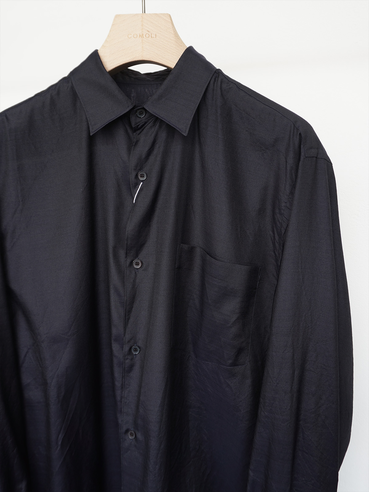 優先配送 COMOLI SILK FLANNEL SKIPPER SHIRT - sisben