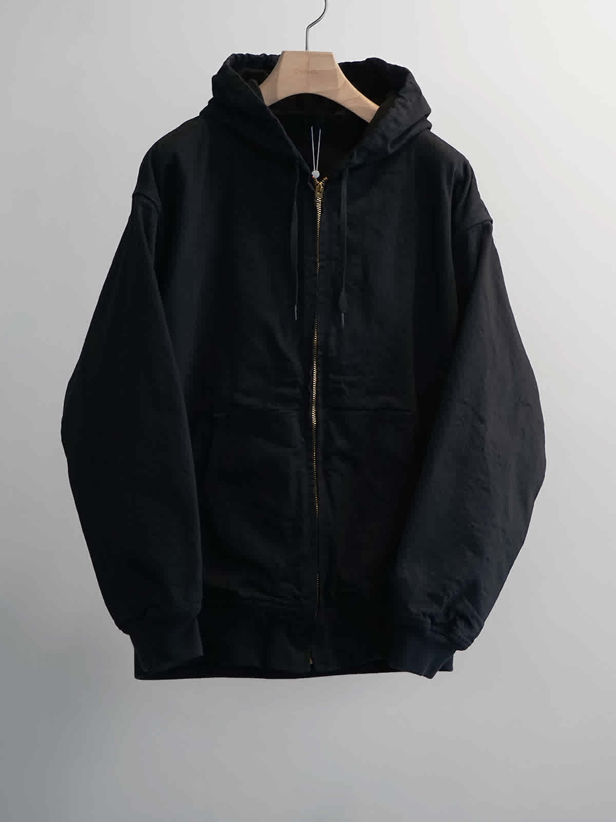 black denim zip parka c1