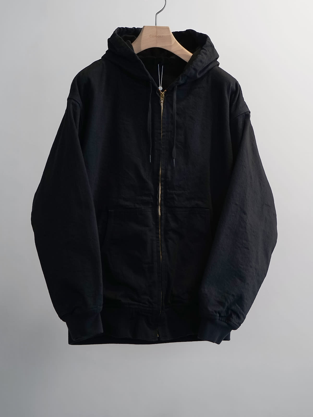 black denim zip parka c1