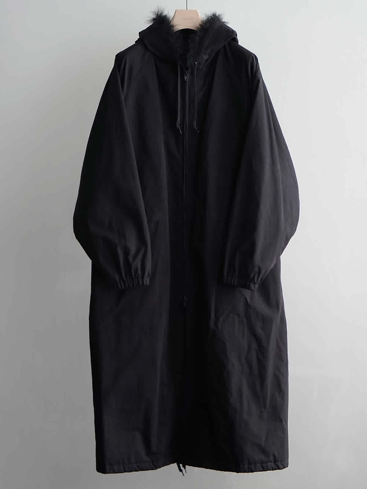 hooded long coat c1