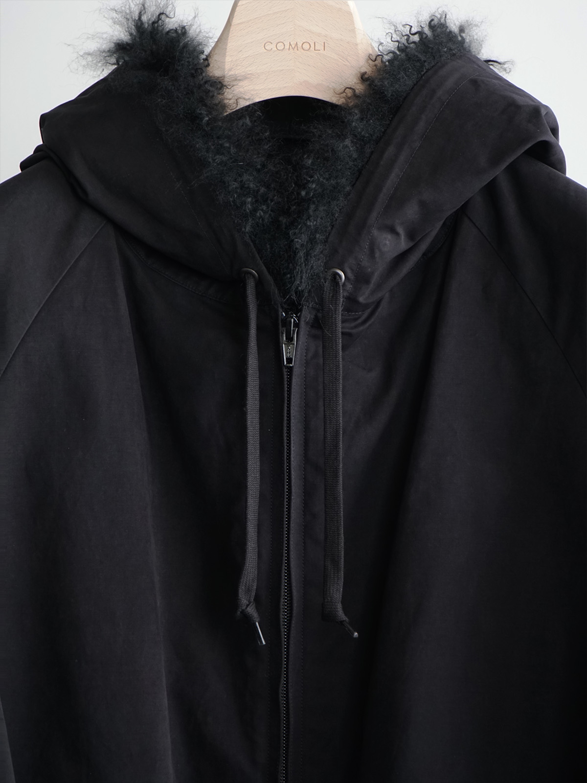 16AW COMOLI サイズ2 Hooded Coat 黒 ブラック 16AW COMOLI サイズ2 Hooded Coat 黒 ブラック 16AW COMOLI サイズ2