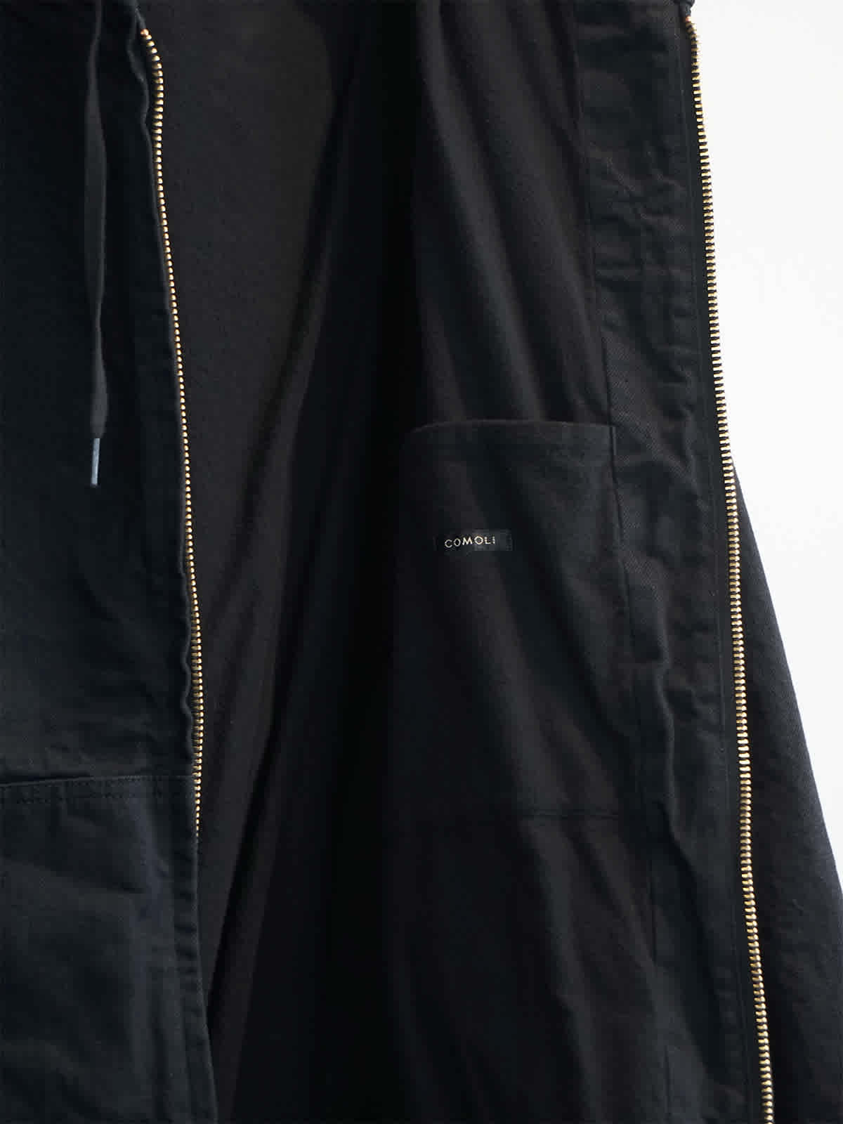 black denim zip parka c7