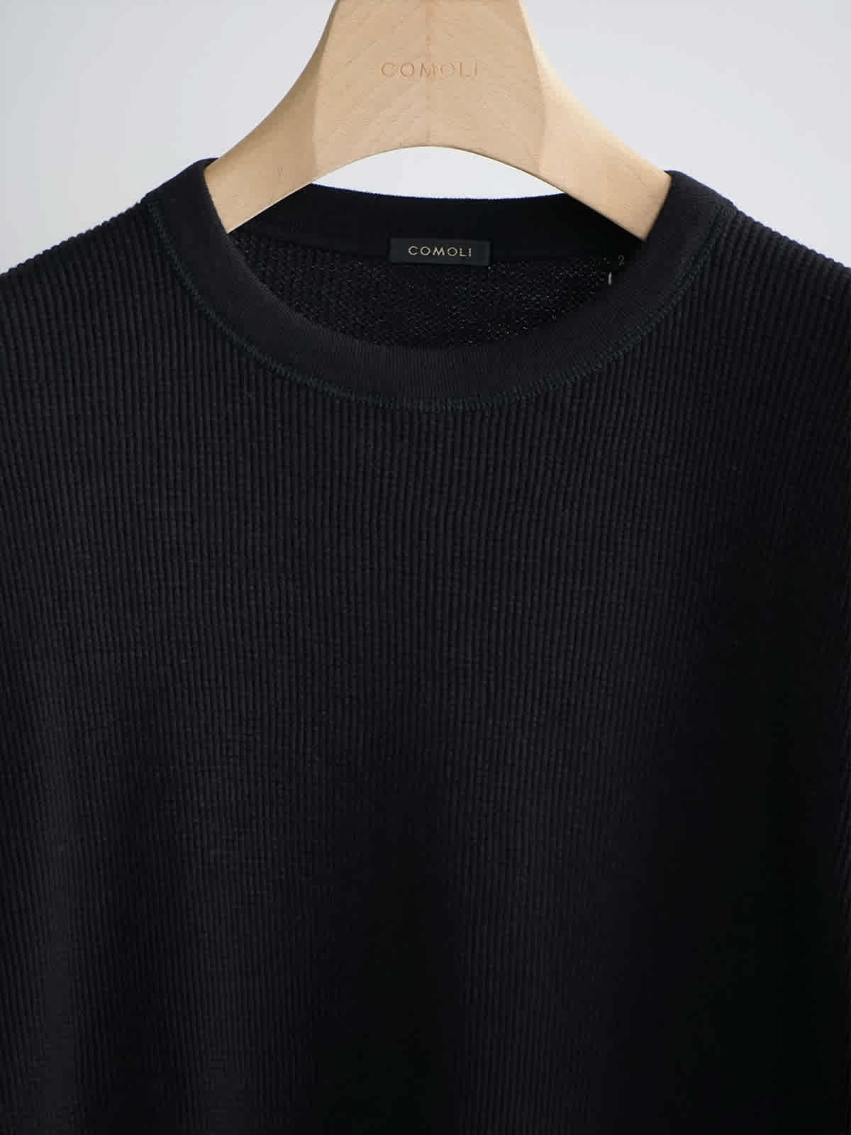 cotton cashmere waffle ls crew c5