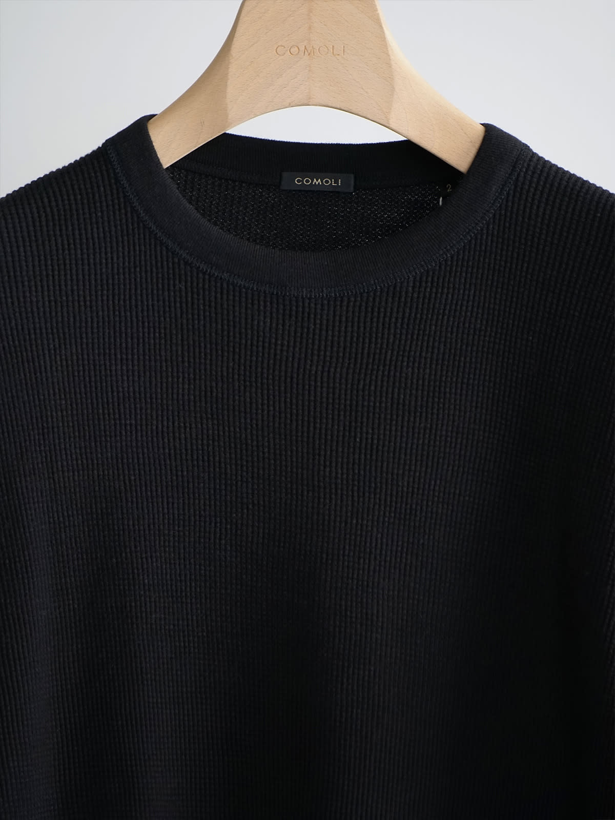 cotton cashmere waffle ls crew c5