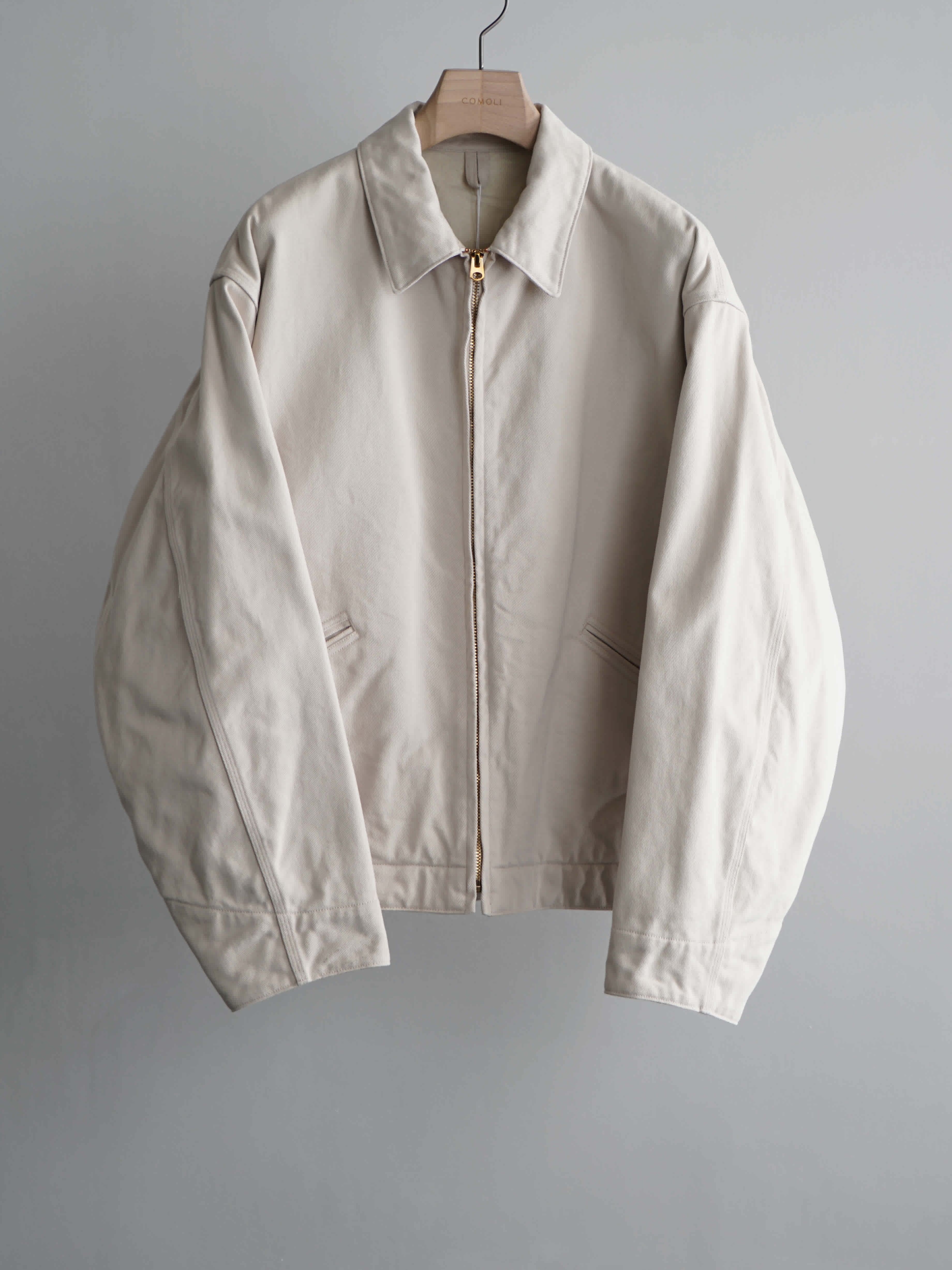 cotton twill zip short jacket c1