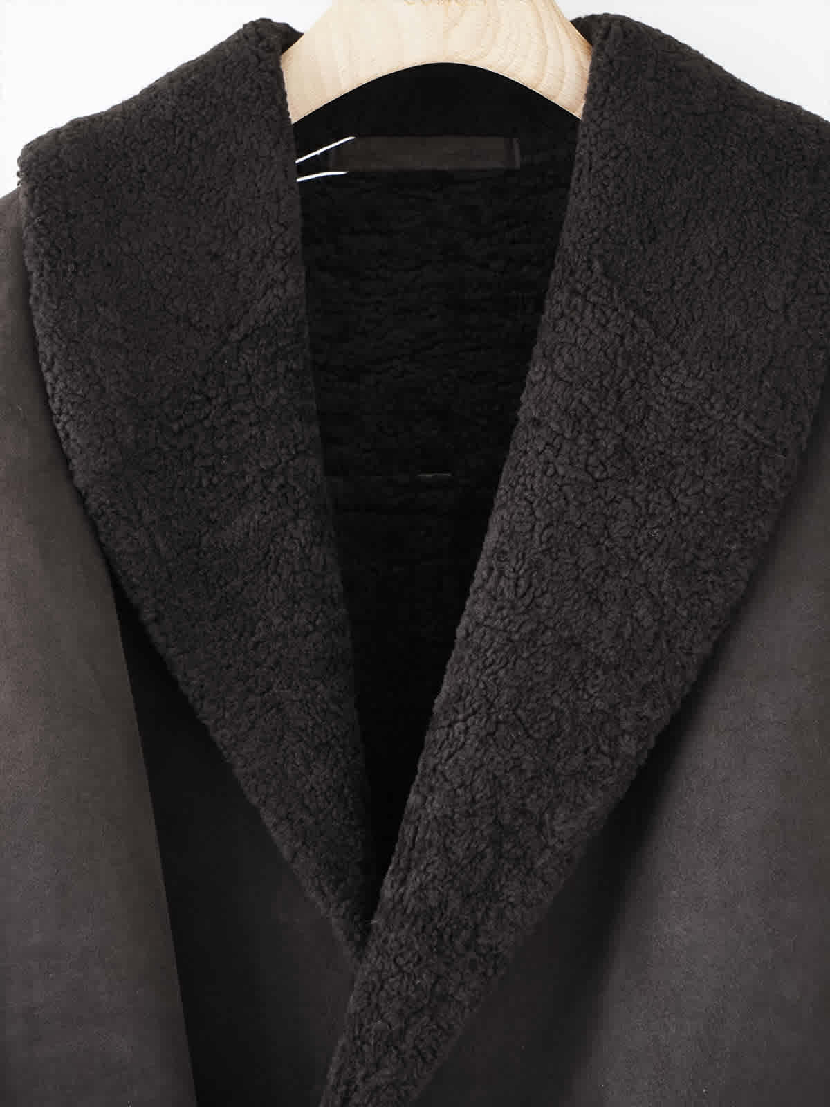 sheep skin shawl collar coat mouton a4