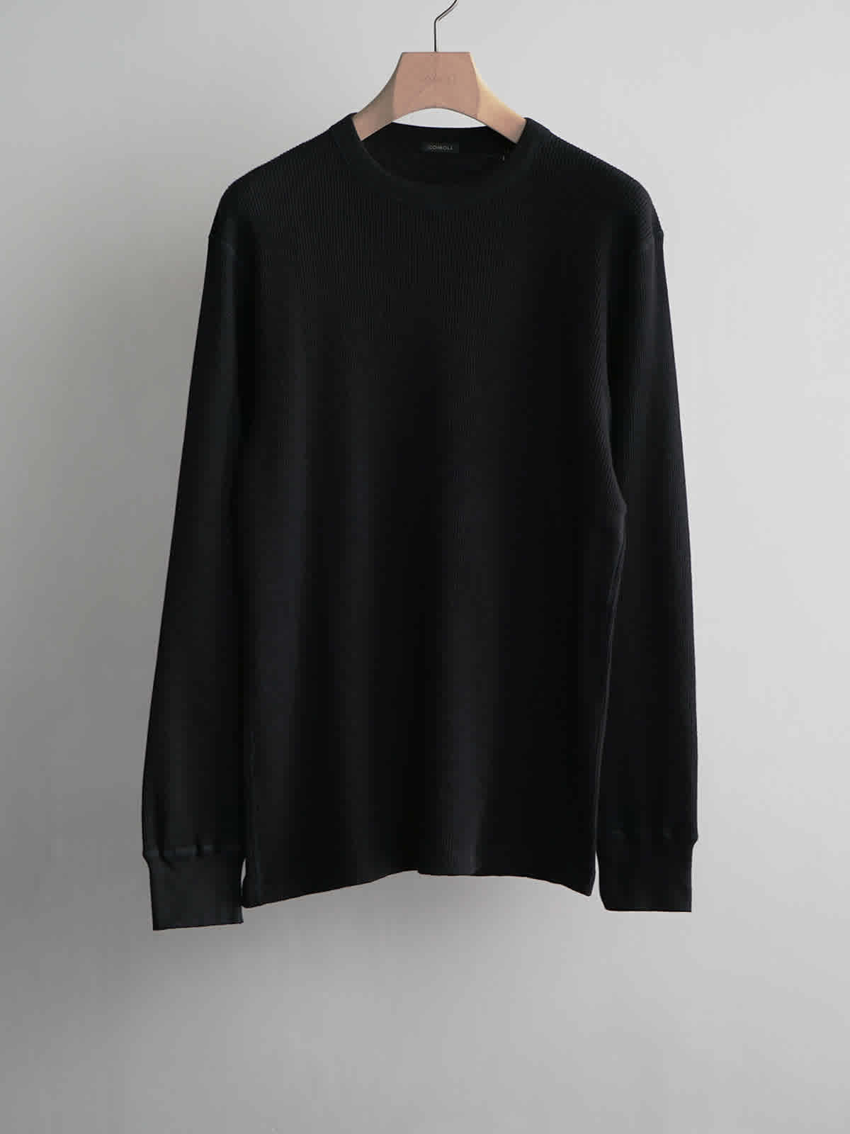 cotton cashmere waffle ls crew c1