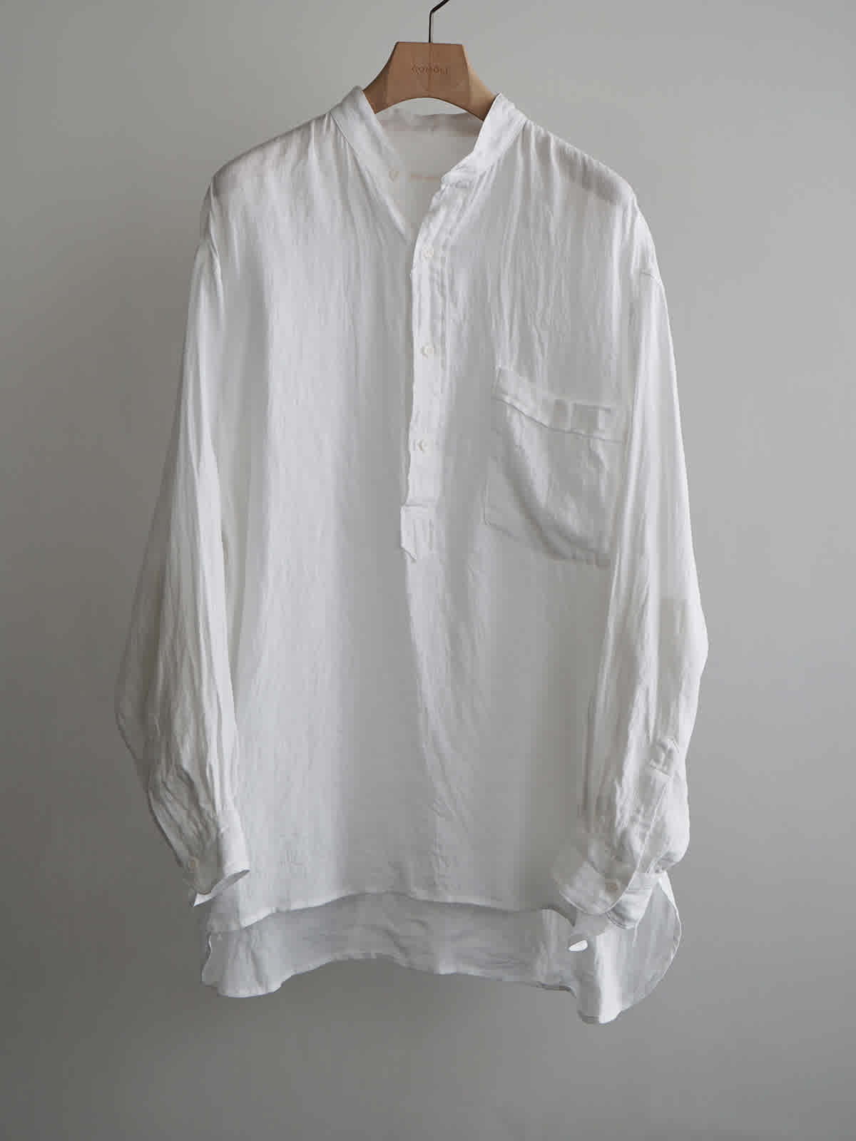 linen double cloth pullover shirt b3