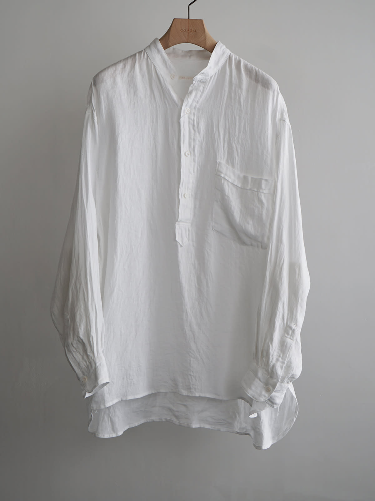 linen double cloth pullover shirt b3