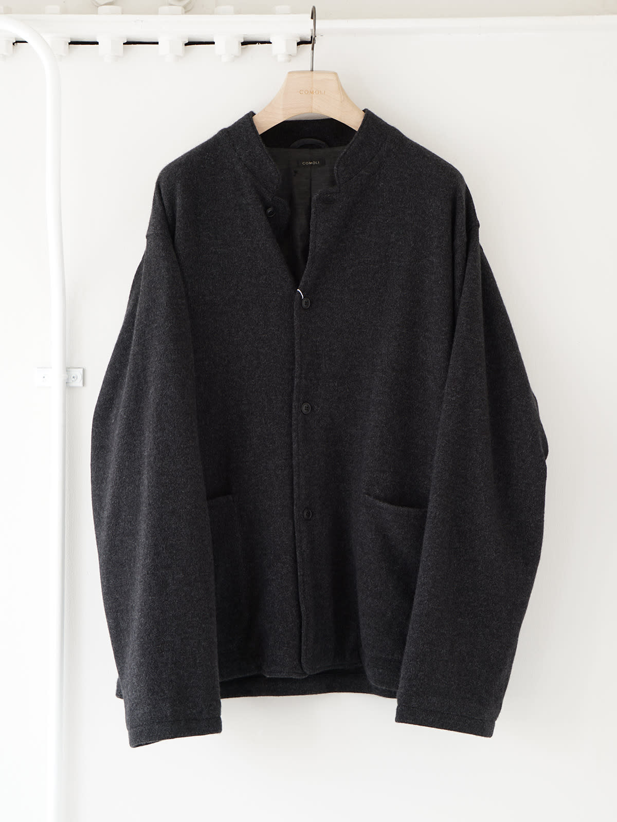 cashmere stand collar knit jacket y3