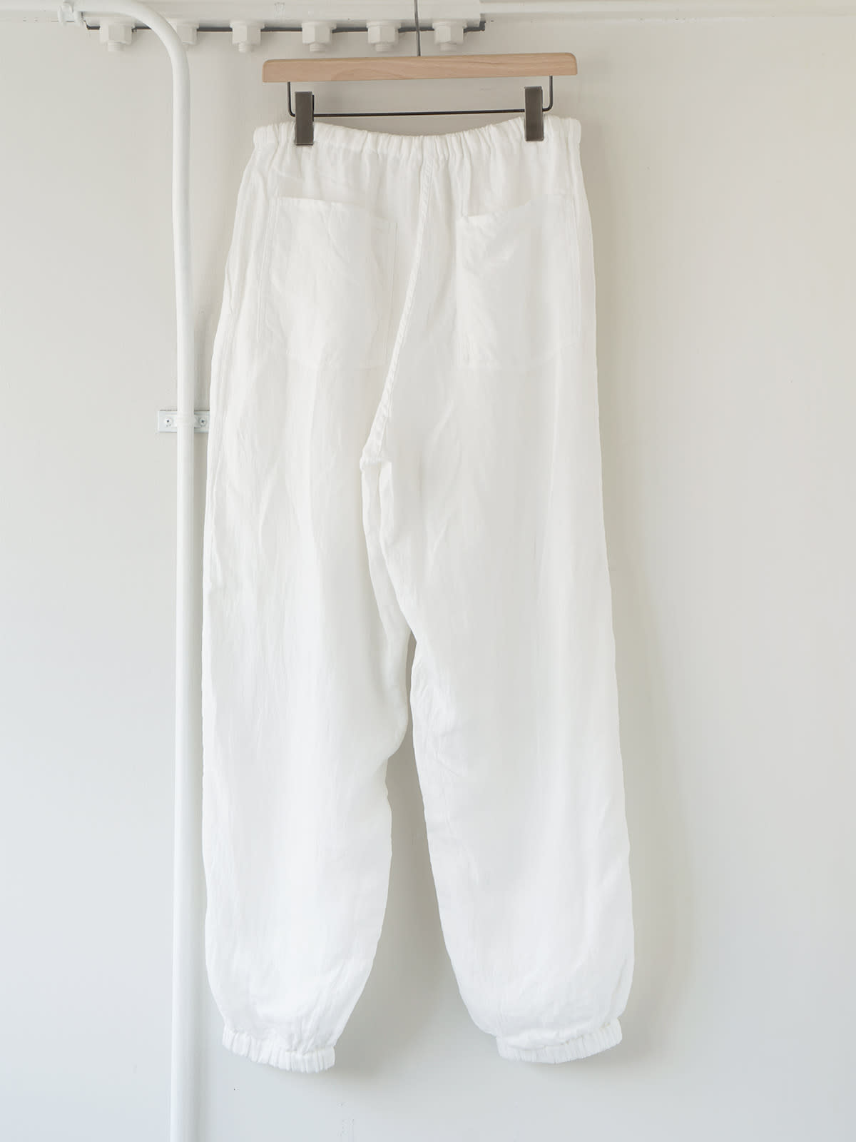linen double cloth drawstring pants z4