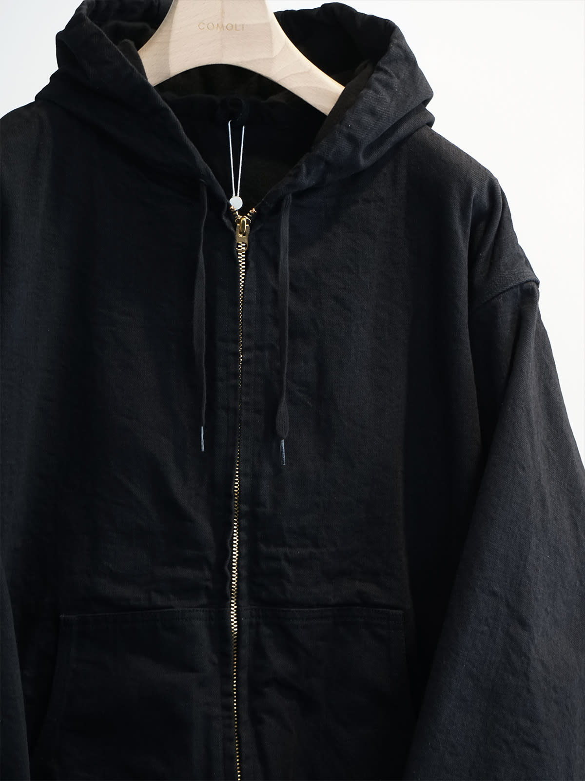 black denim zip parka c3