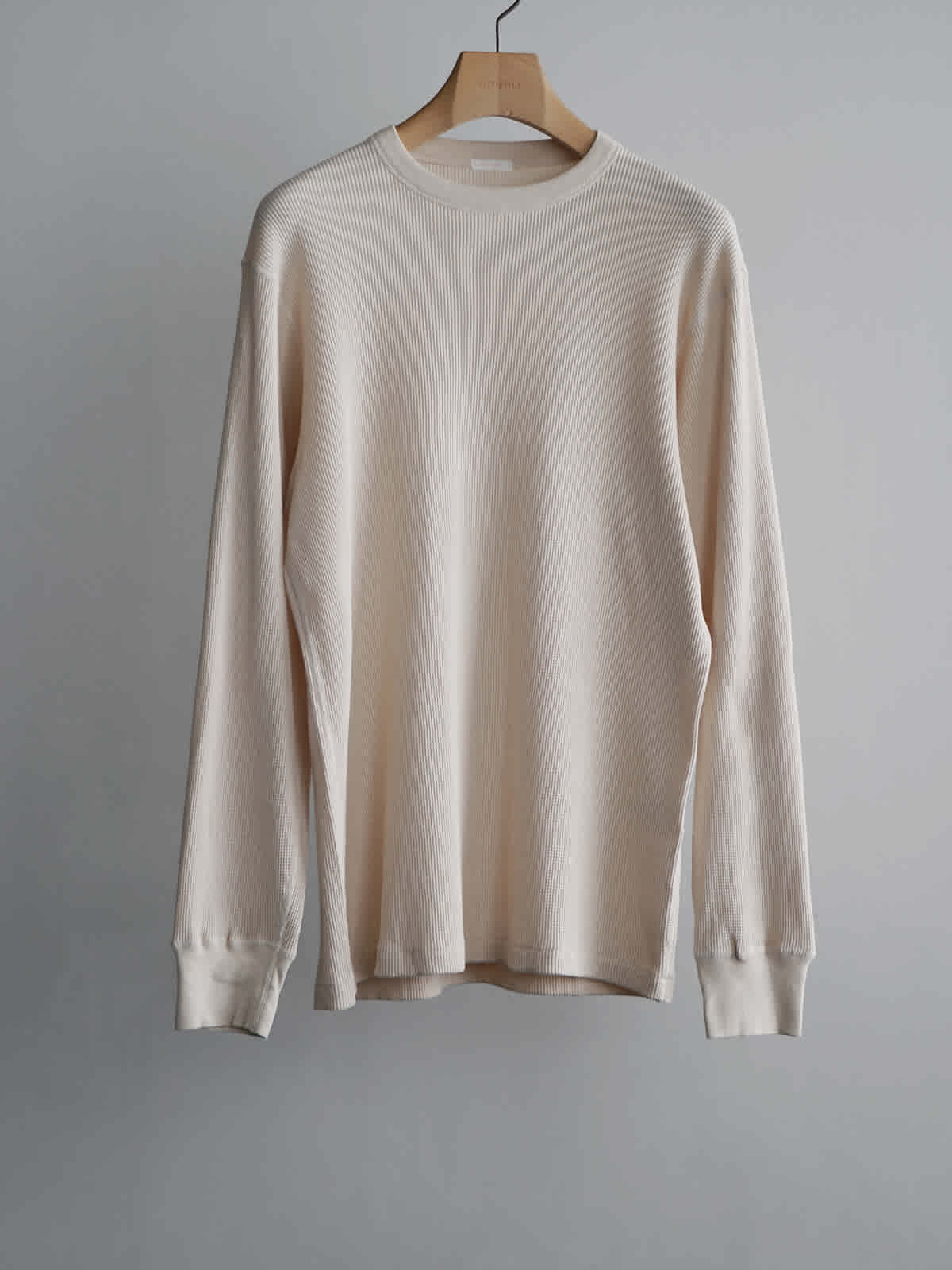 cotton cashmere waffle ls crew c3