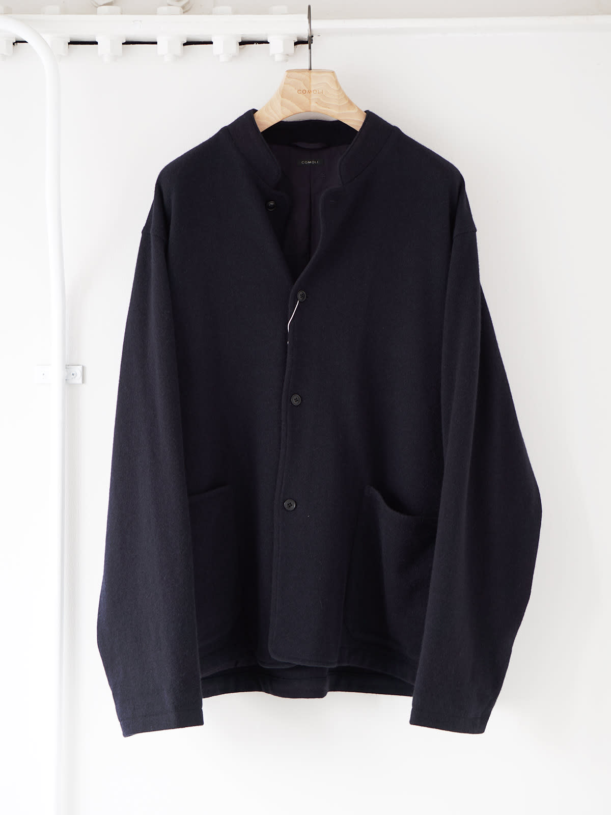 cashmere stand collar knit jacket y1