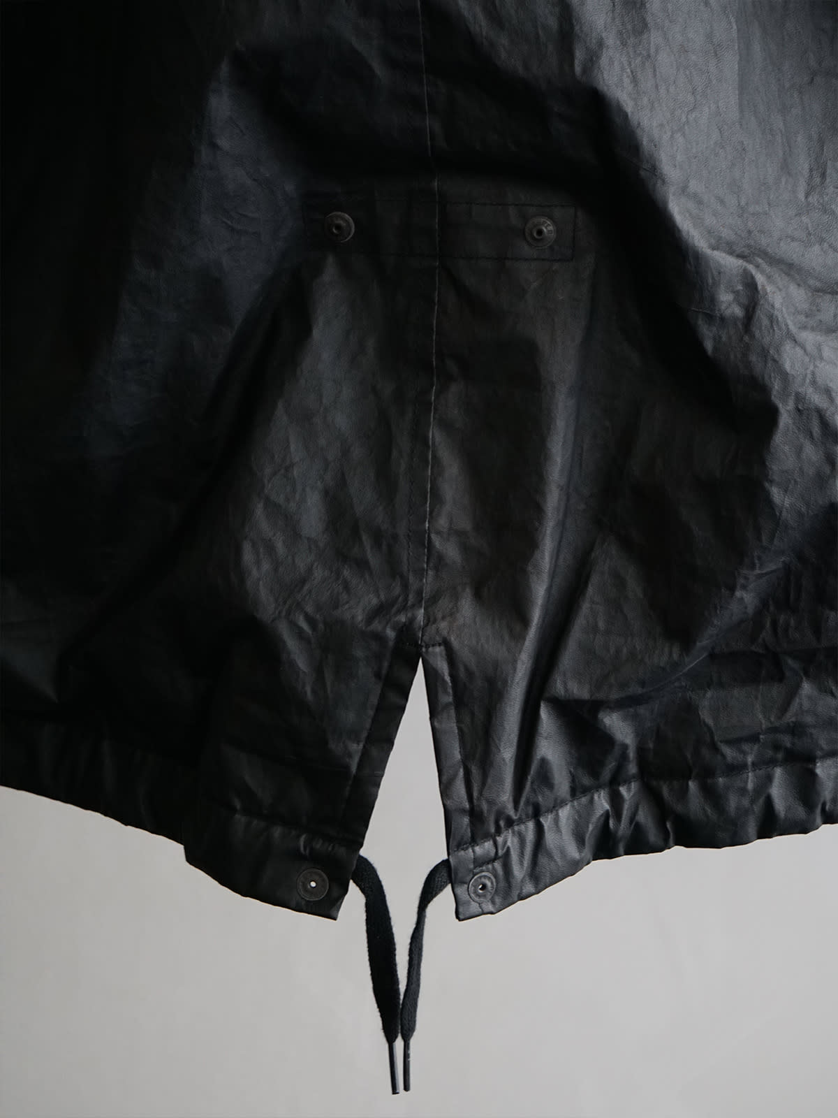 paper leather military hooded coat c10