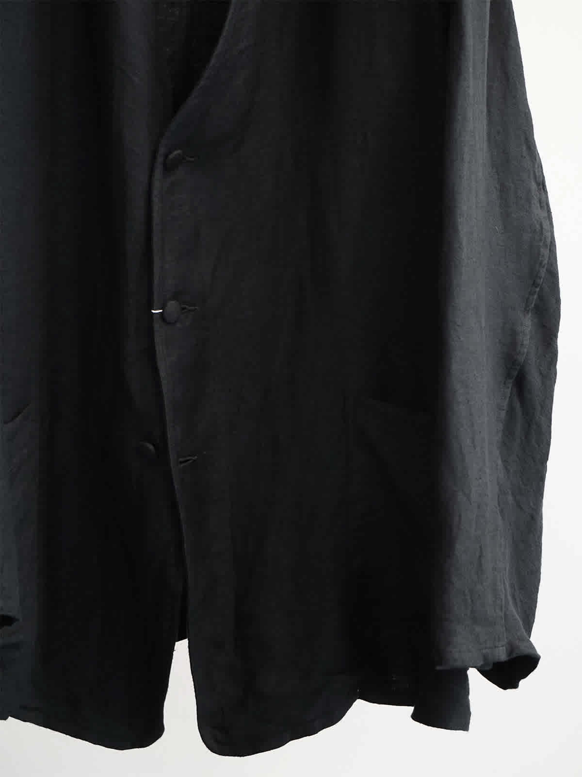 linen satin collarless jacket b5