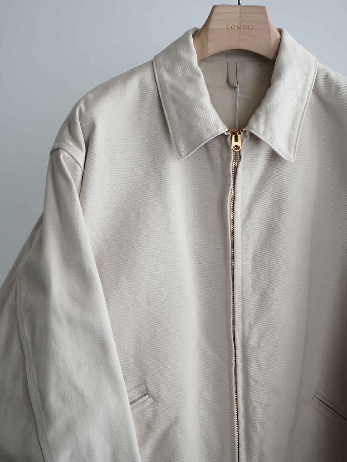 cotton twill zip short jacket c3