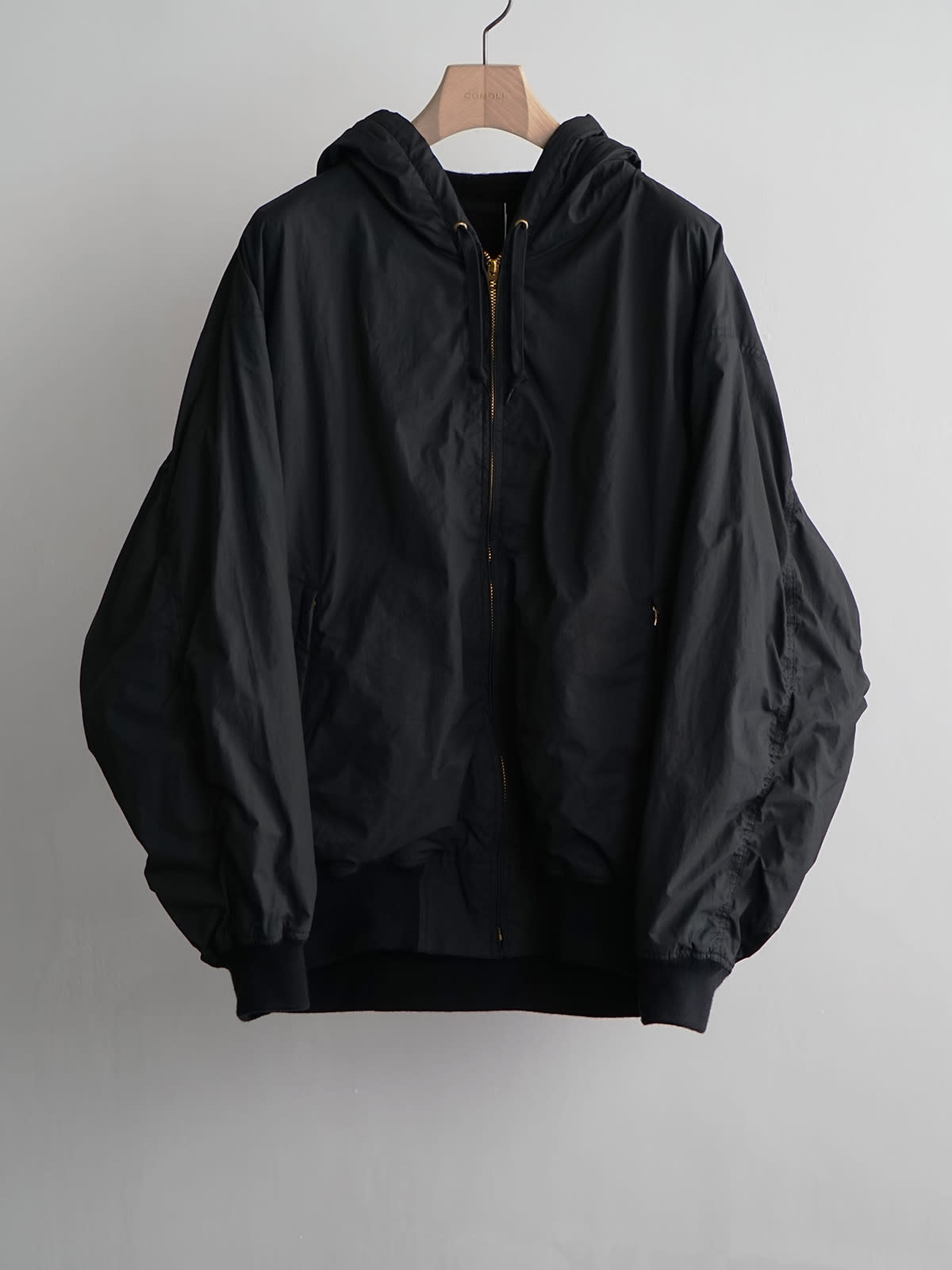 cotton nylon zip parka c1