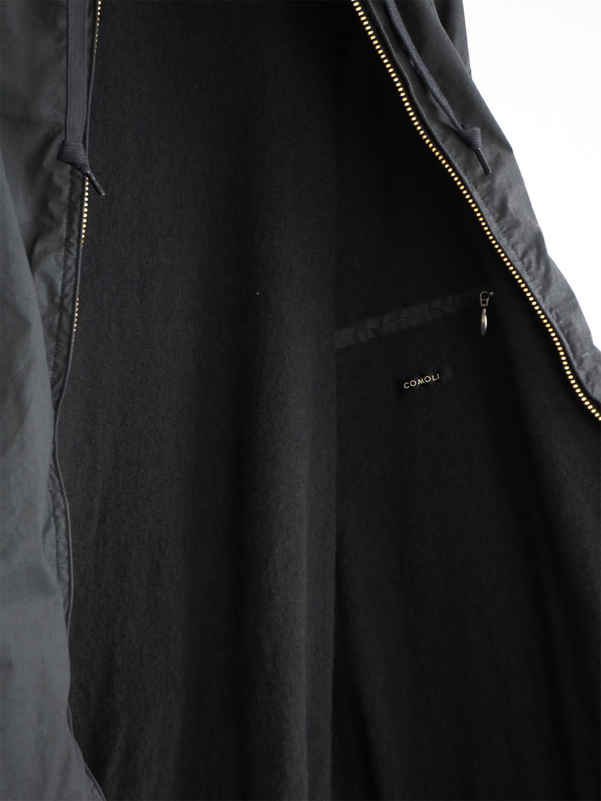 cotton nylon zip parka c7