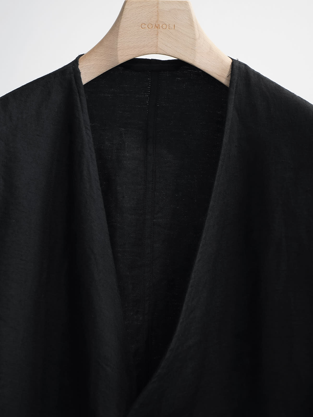 linen satin collarless jacket b3
