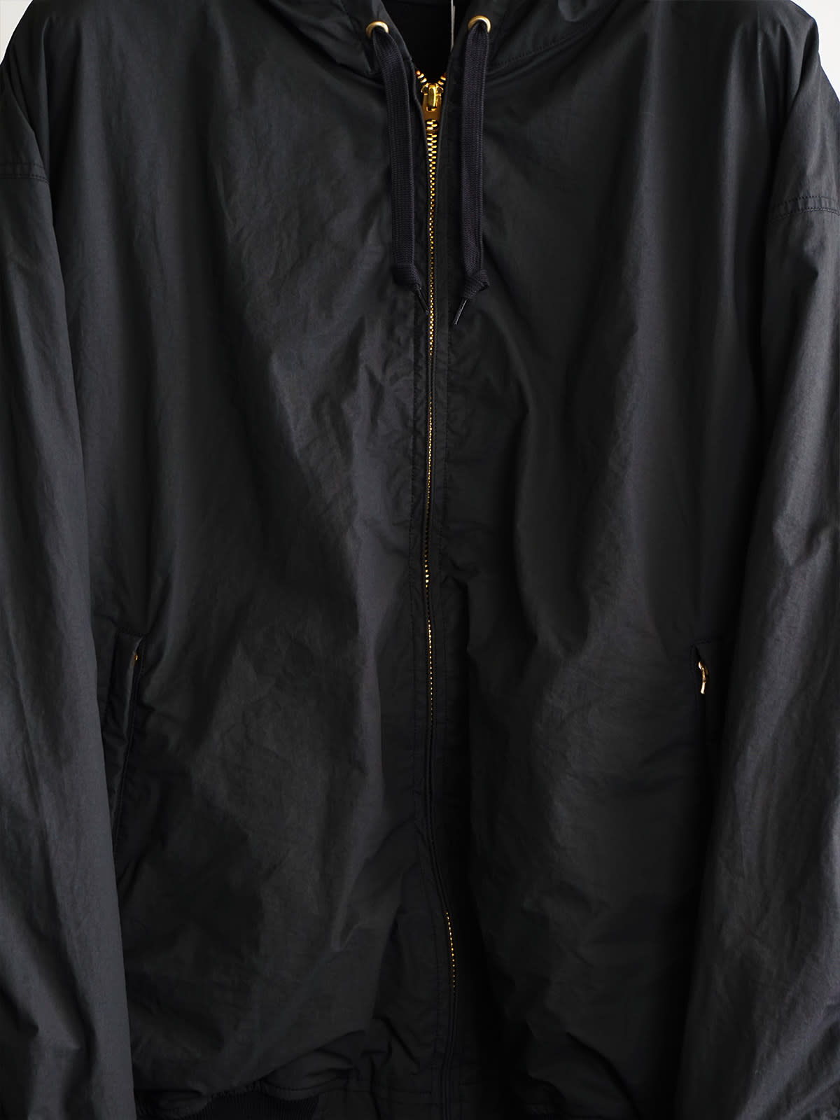 cotton nylon zip parka c6