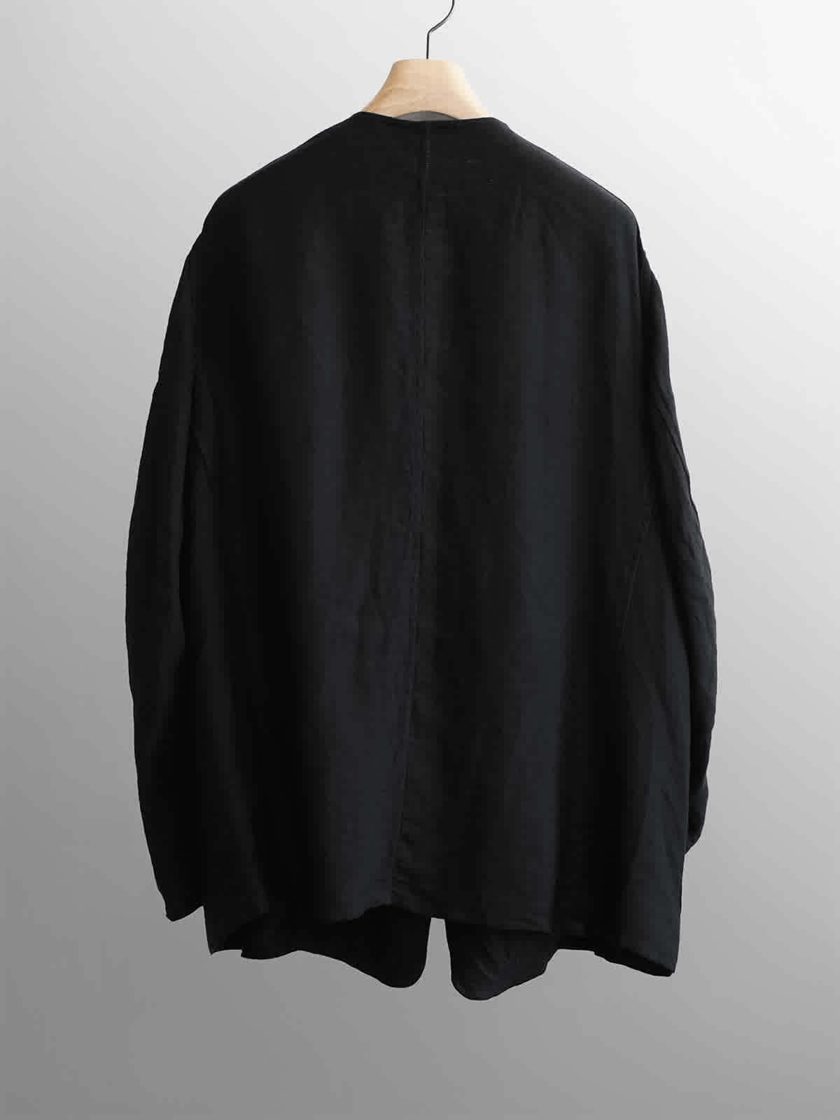 linen satin collarless jacket b2