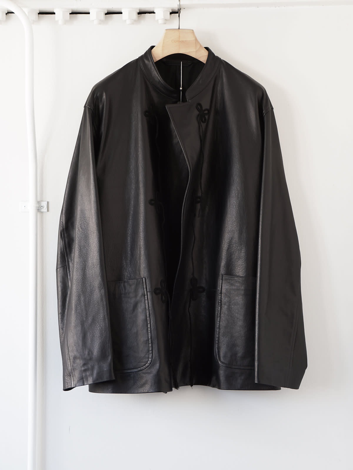 Stand Collar Mouton Jacket / Suede Mini Skirt LLA0572