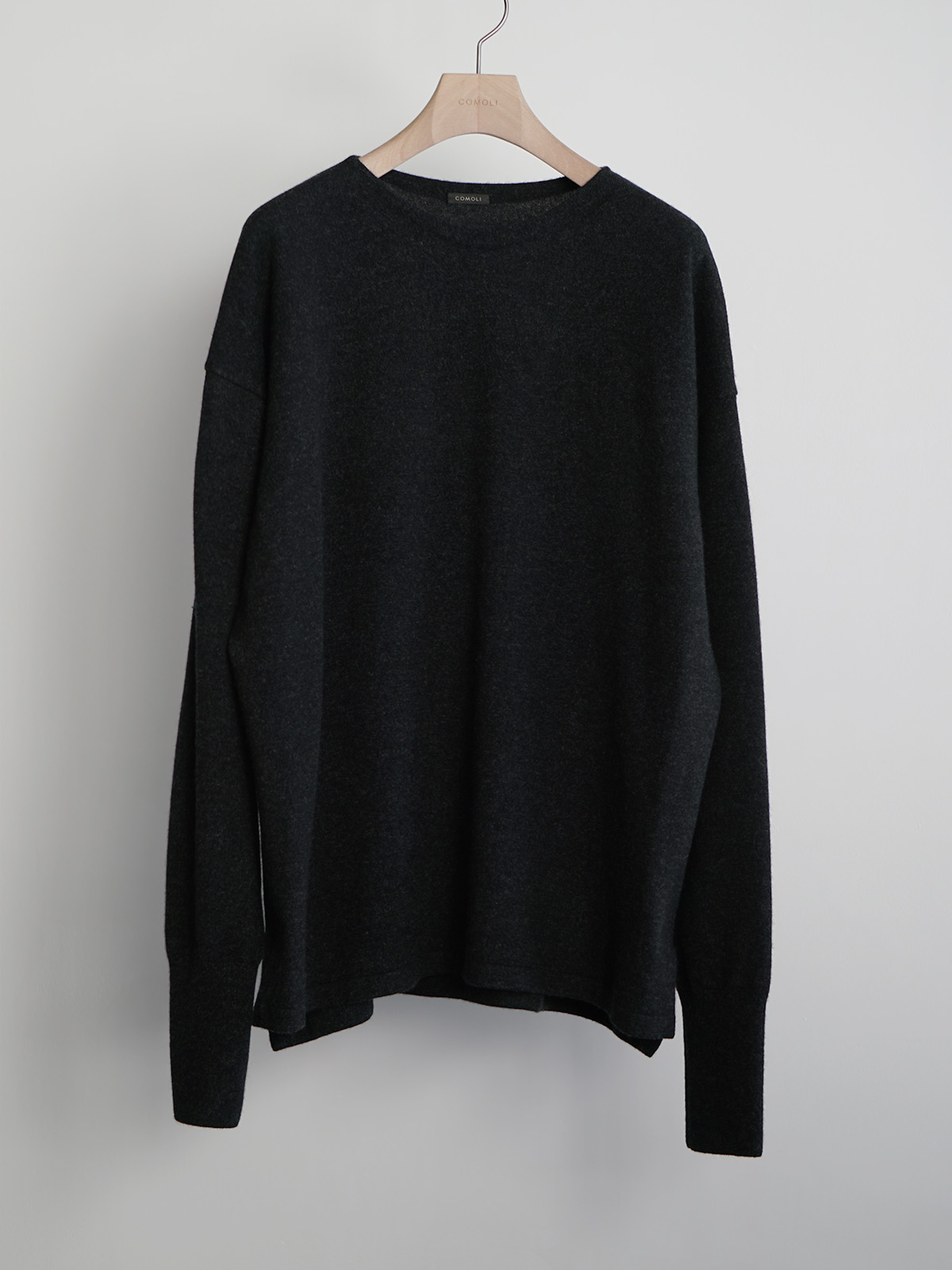 トップス COMOLI CASHMERE COMOLI KNIT CHACOAL COMOLI カシミヤ スタンドカラー ニット ジャケット,Charcoal – Navyblue