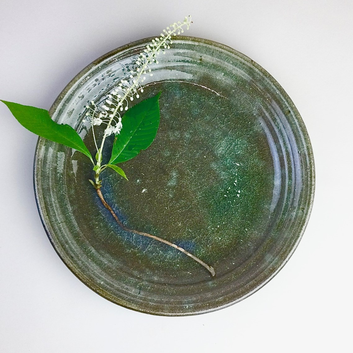 松灰釉窯変大皿