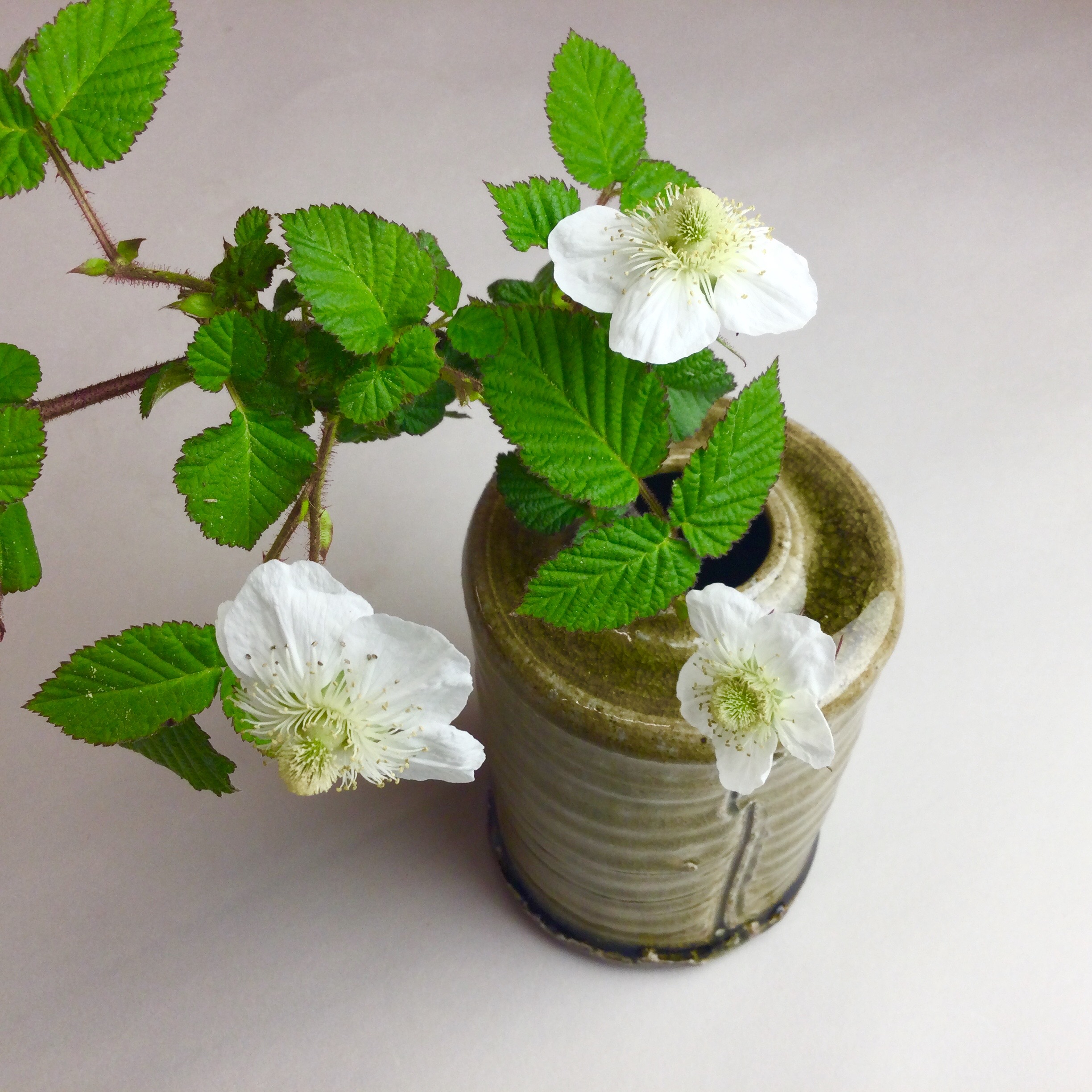 松灰釉筒掛花入