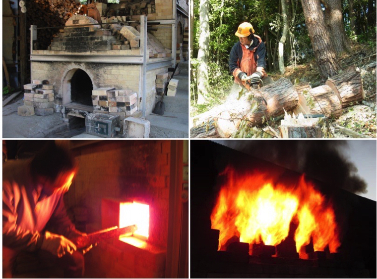 登り窯の窯焚きと薪