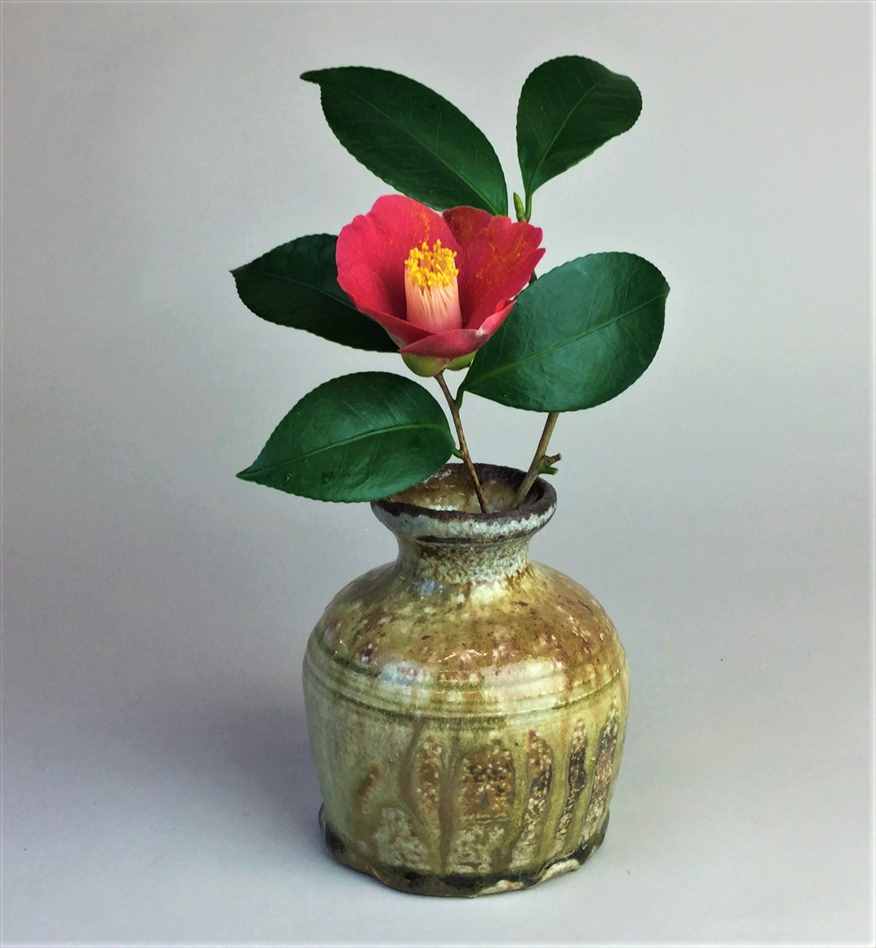 信楽自然釉蹲花入