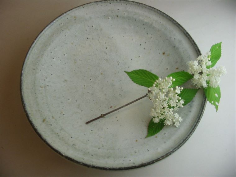 藁灰釉の皿