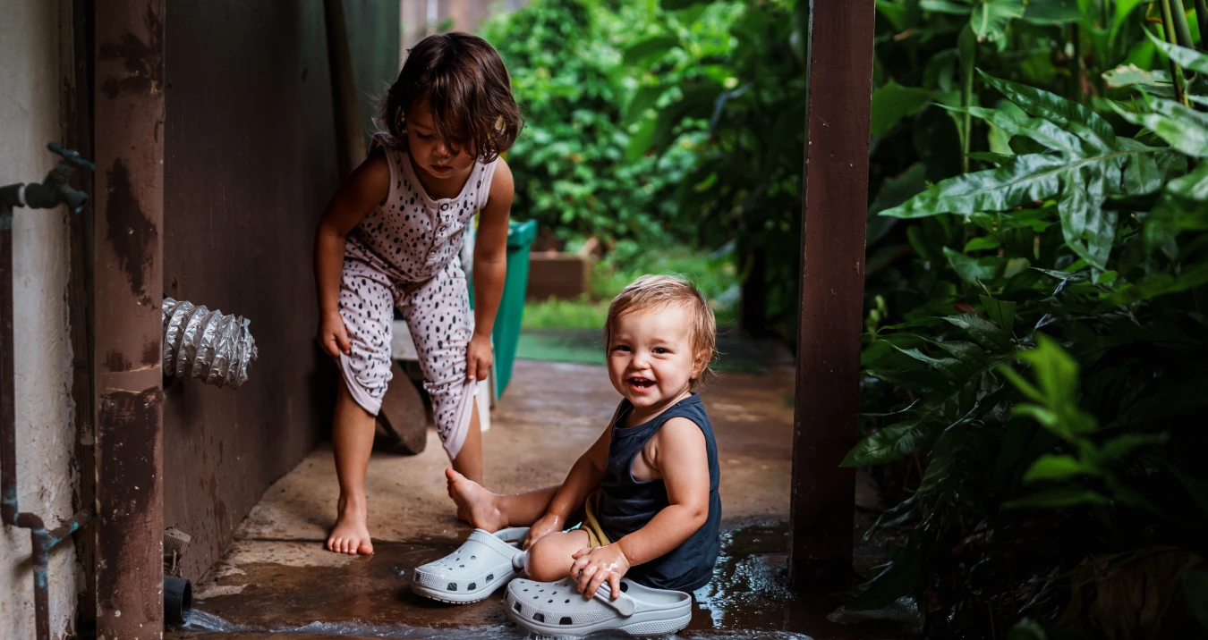 Kids playing in water