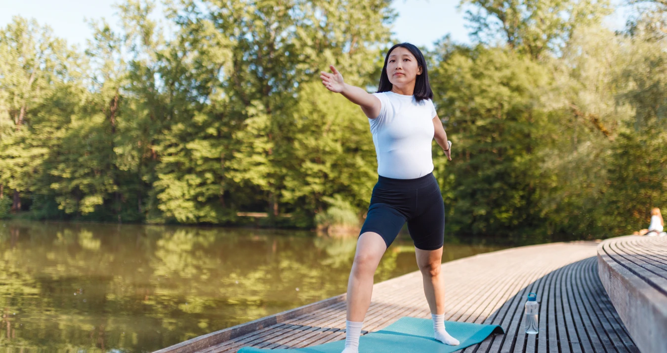 Woman exercising outdoors