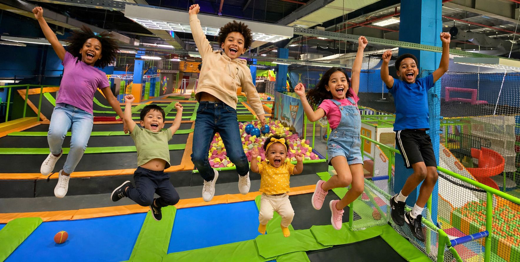 Sambil - children on trampolines