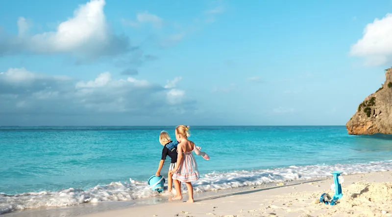 Children playing on the beach