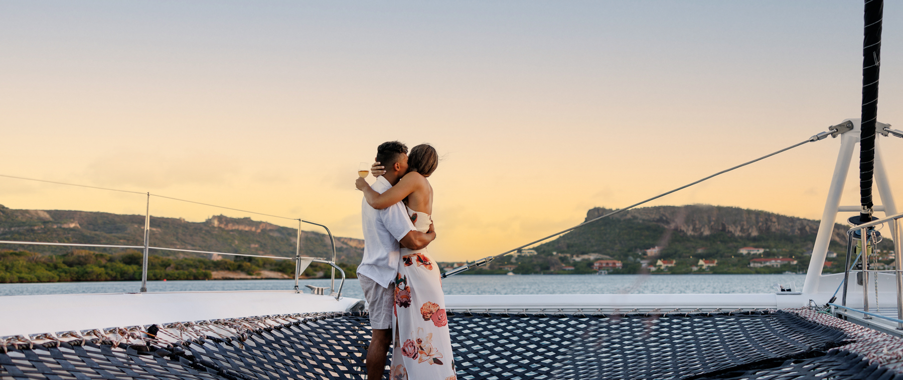 Couple on boat Spanish Water