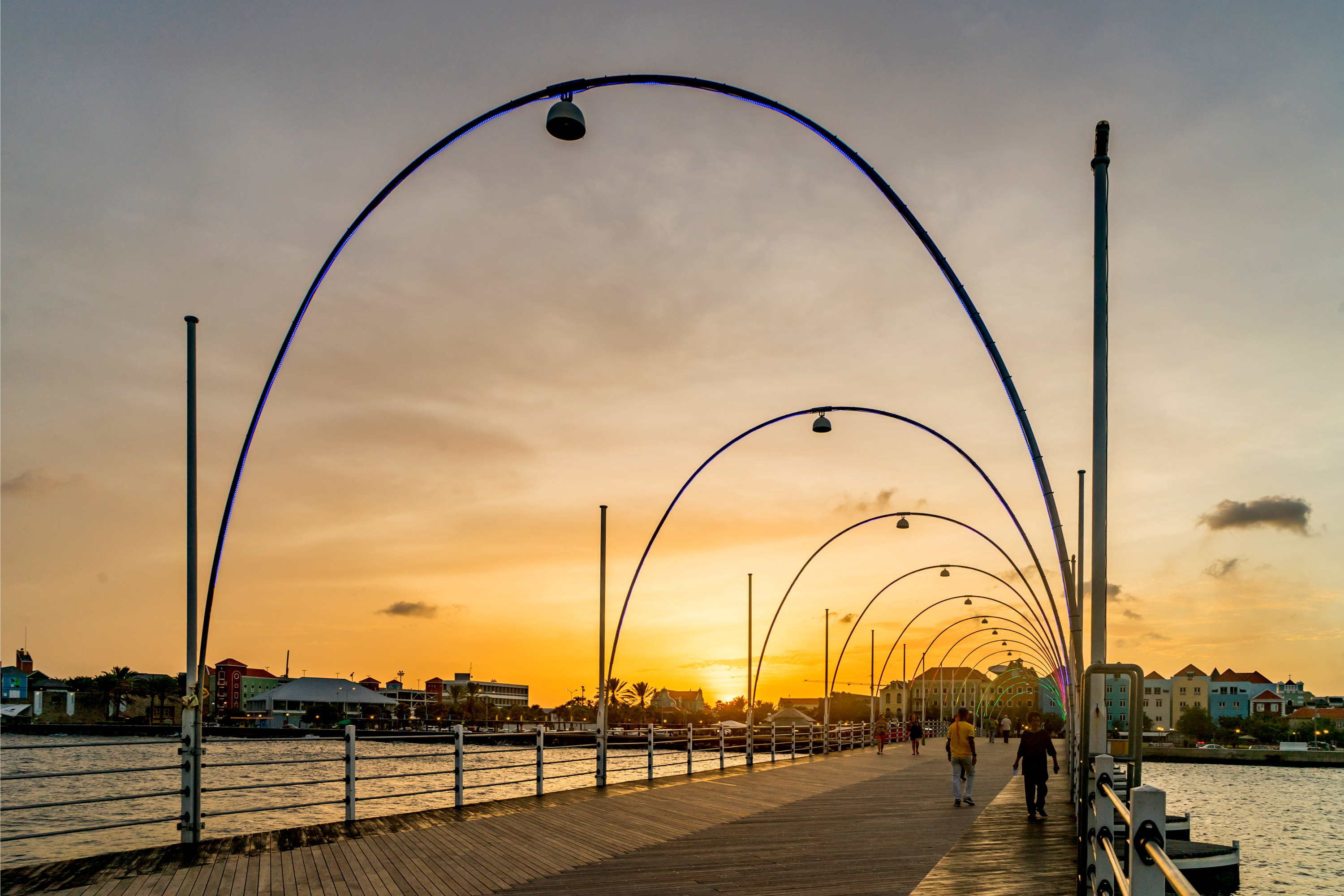 Sunset at Queen Emma Bridge