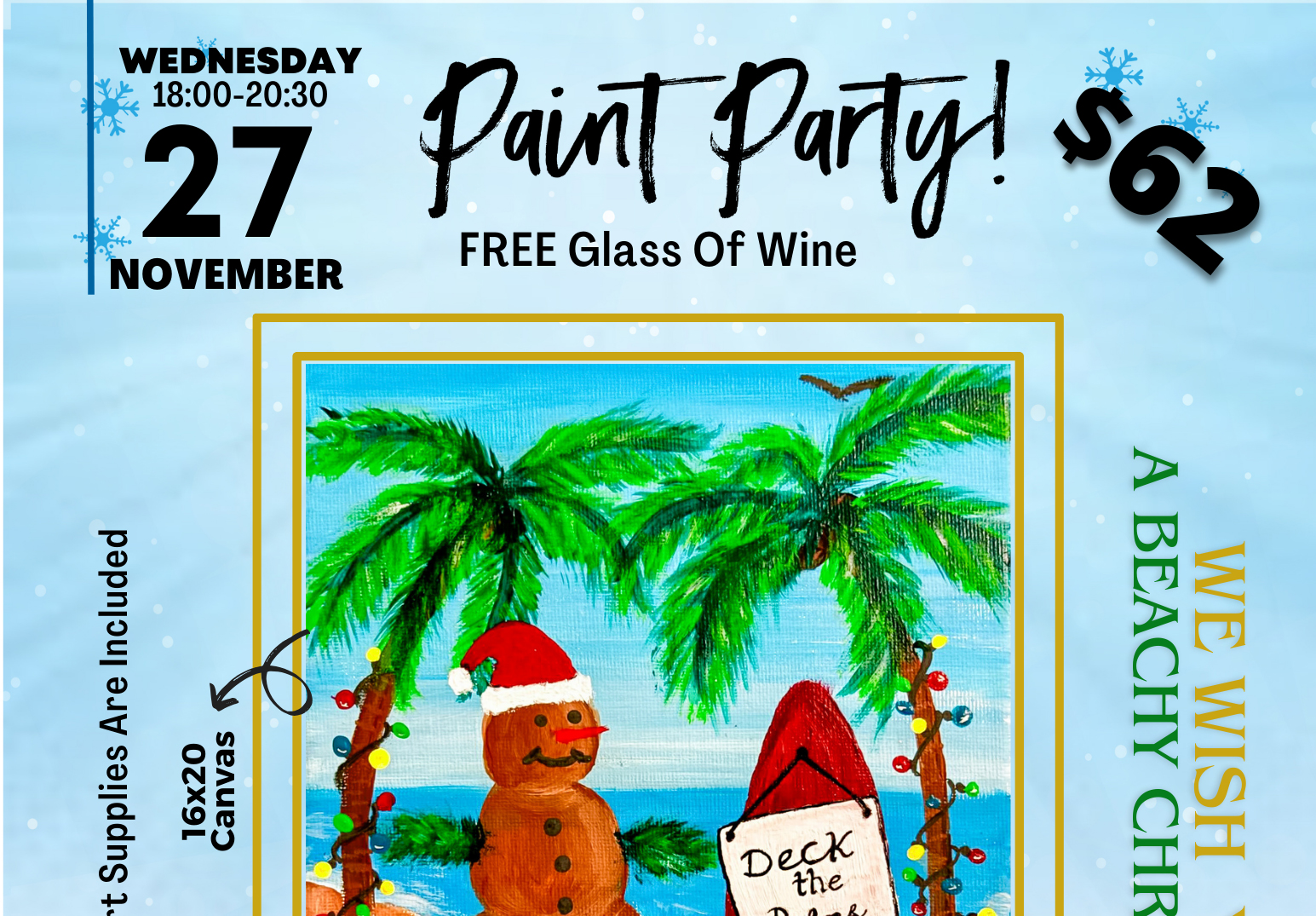 Paint & Sip Event - We Wish You A Beachy Christmas!